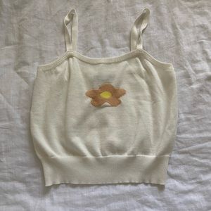 Flower knit tank top!!